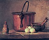 Jean Baptiste Simeon Chardin Still Life with Copper Cauldron and Eggs painting